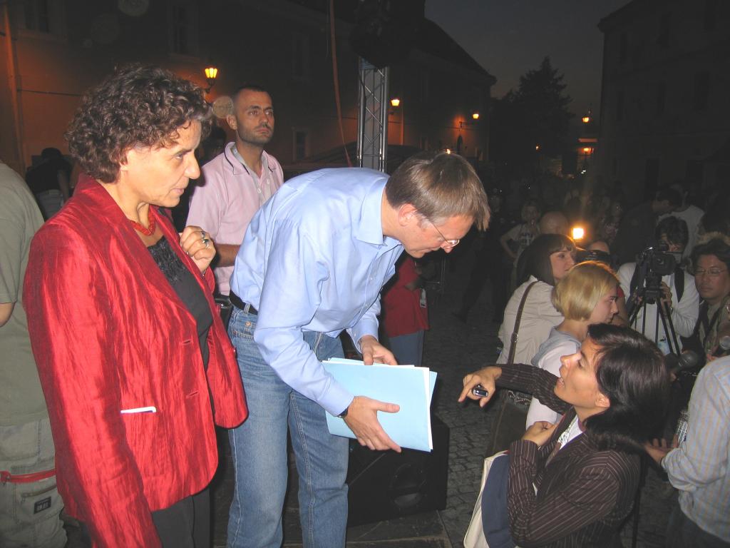 Marijana Grandits, Working table I Director and Janez Potocnik, EU Research Commissioner